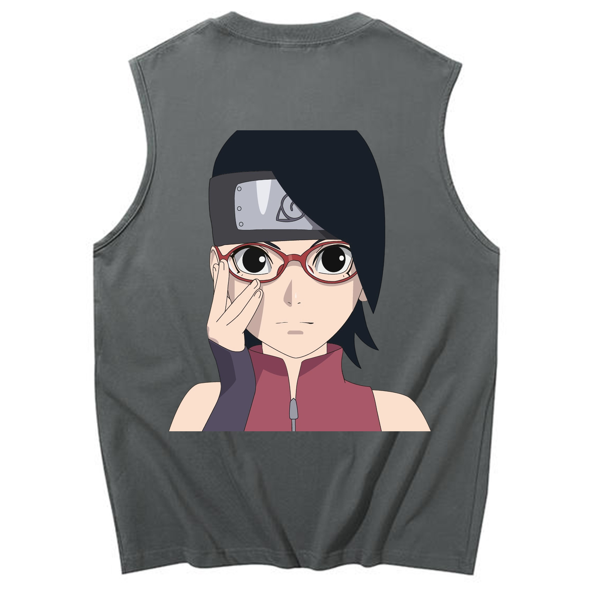 （画像用） NARUTO -ナルト- うちは サラダ Uchiha Sarada コットン100％タンクトップ（背面プリント）